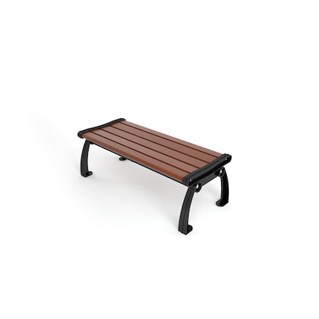 Frog Furnishings Brown 4' Heritage Backless Bench with Black Frame PB 4BROBFHERBAC